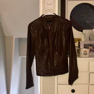 Brown Leather jacket- Express